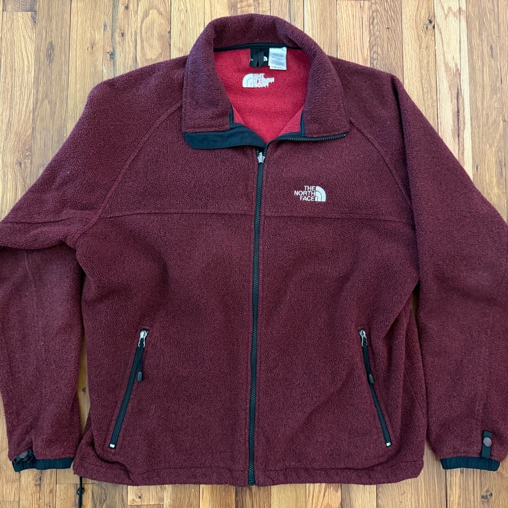 The North Face Dark Red Full Zip Fleece Jacket